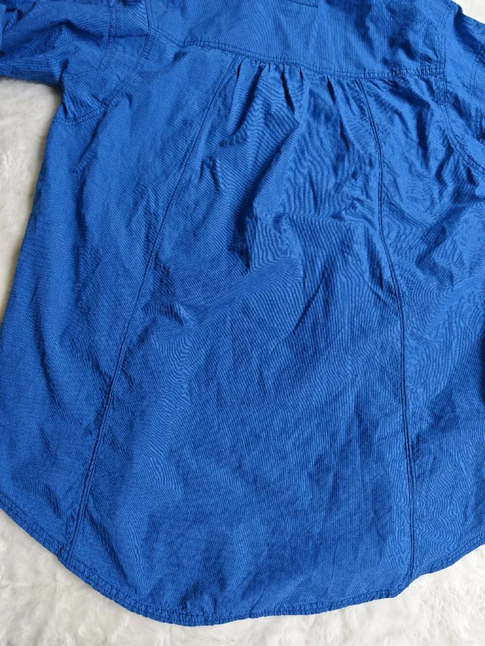 Free People We The Free Garden State Button Down Shirt XS Oversized Blue Cotton
